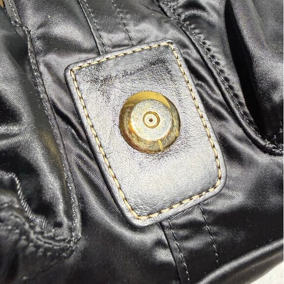 y2k COACH Vintage Buckle Black Sateen Nylon Shoulder Hand bag - Picture 7 of 11